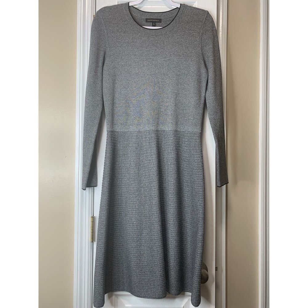 Womens‎ Small Banana Republic Sweater Dress Grey Black